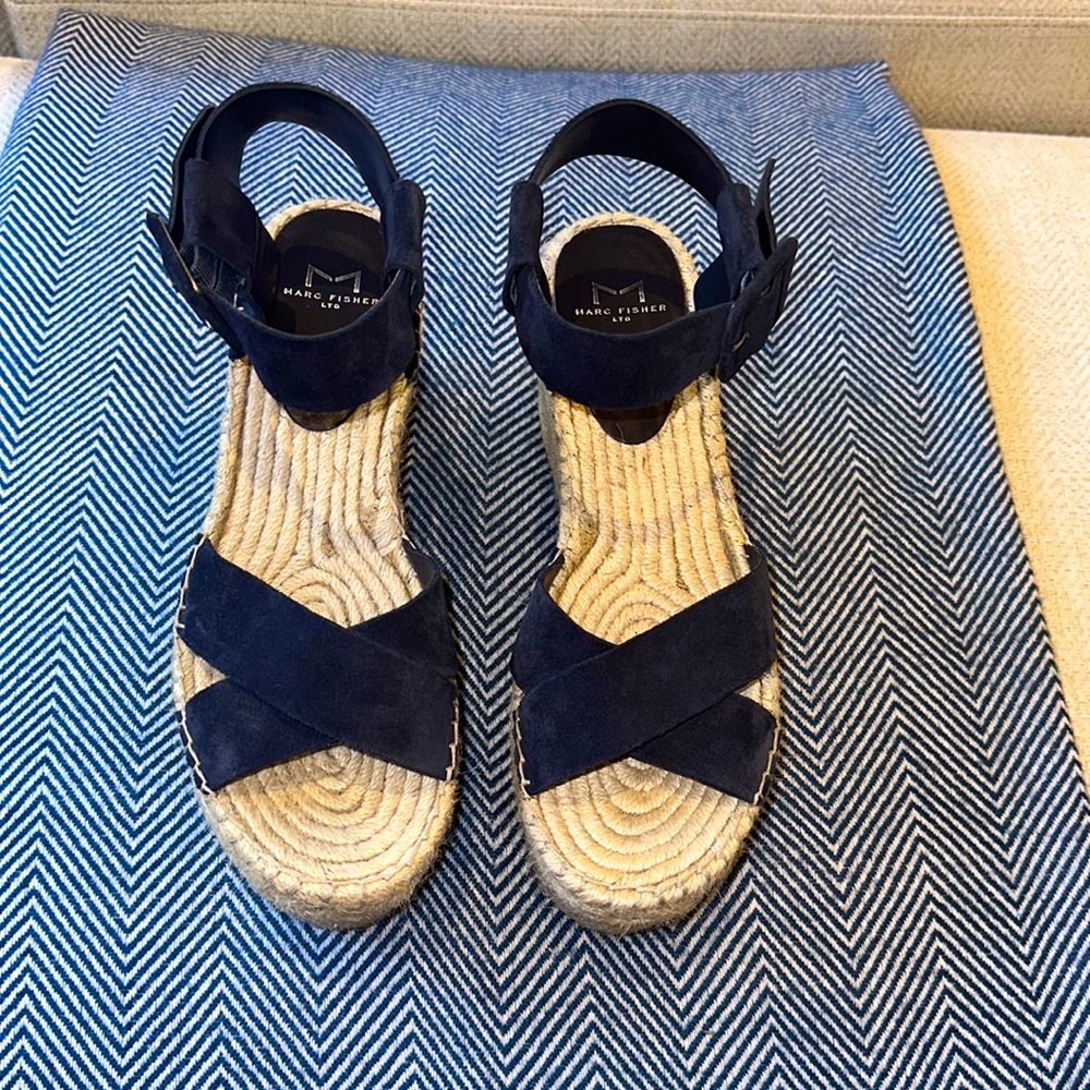 Sale !! Awesome Mark Fisher Navy Suede Sandals 8.5